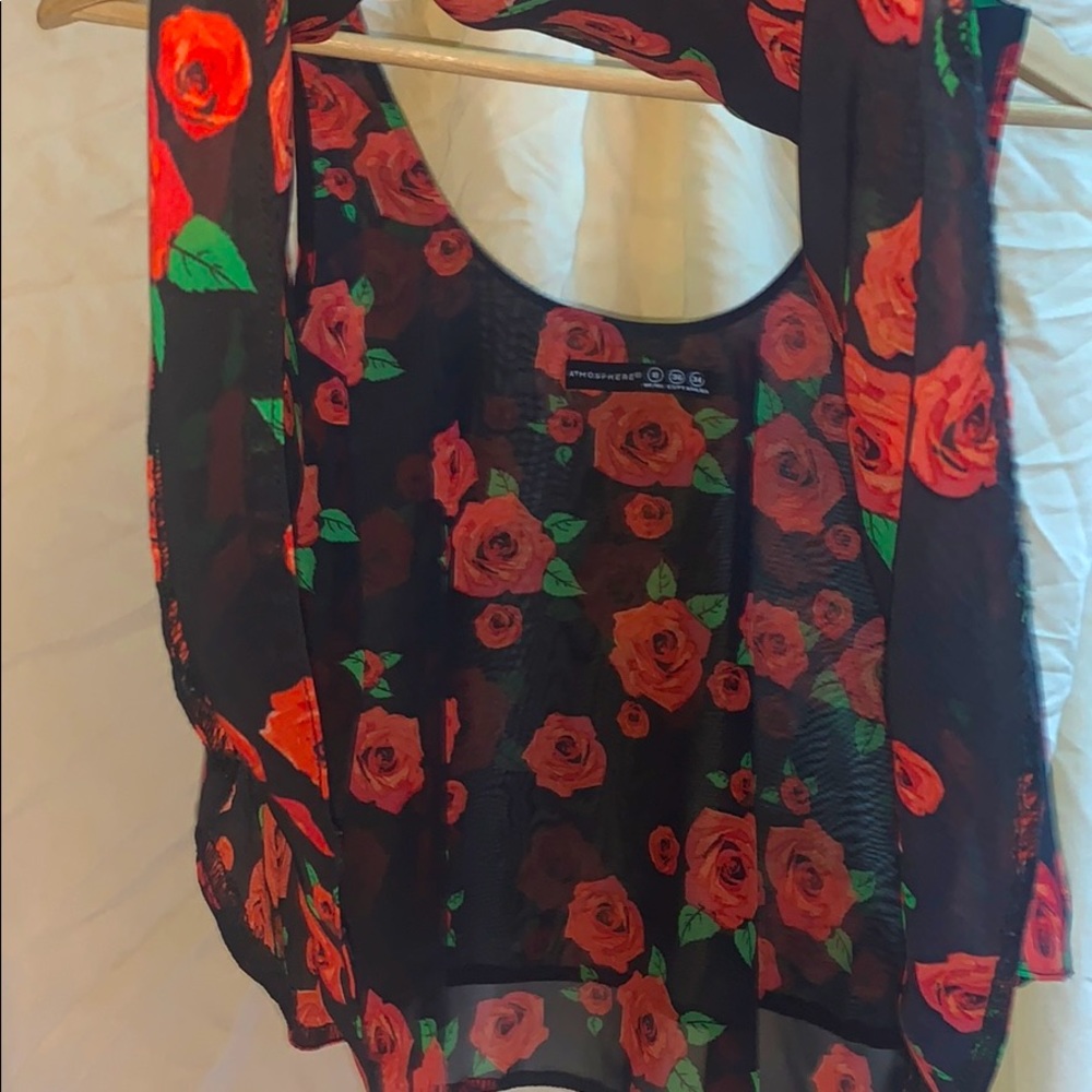 *ATMOSPHERE*~ ‘ROSES ARE RED’ TIERED SHEER CAMI - Picture 5 of 10